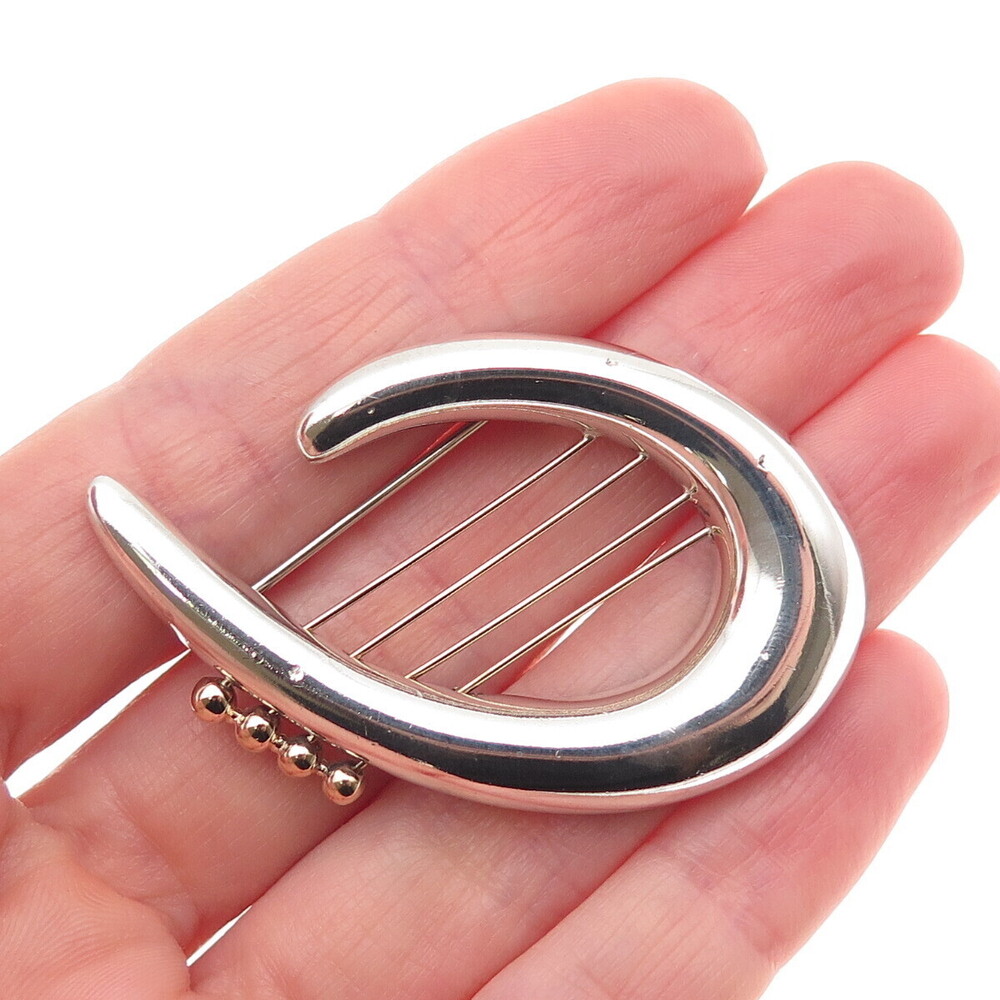 Rachel Gera Sterling Silver & 14K Gold Hadassah Keepers of the Gate Pin Brooch